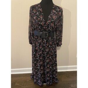 Zara Size S Black Floral Long Dress
